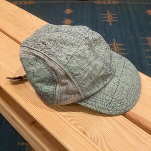 Gramicci hat; teal with maps on it